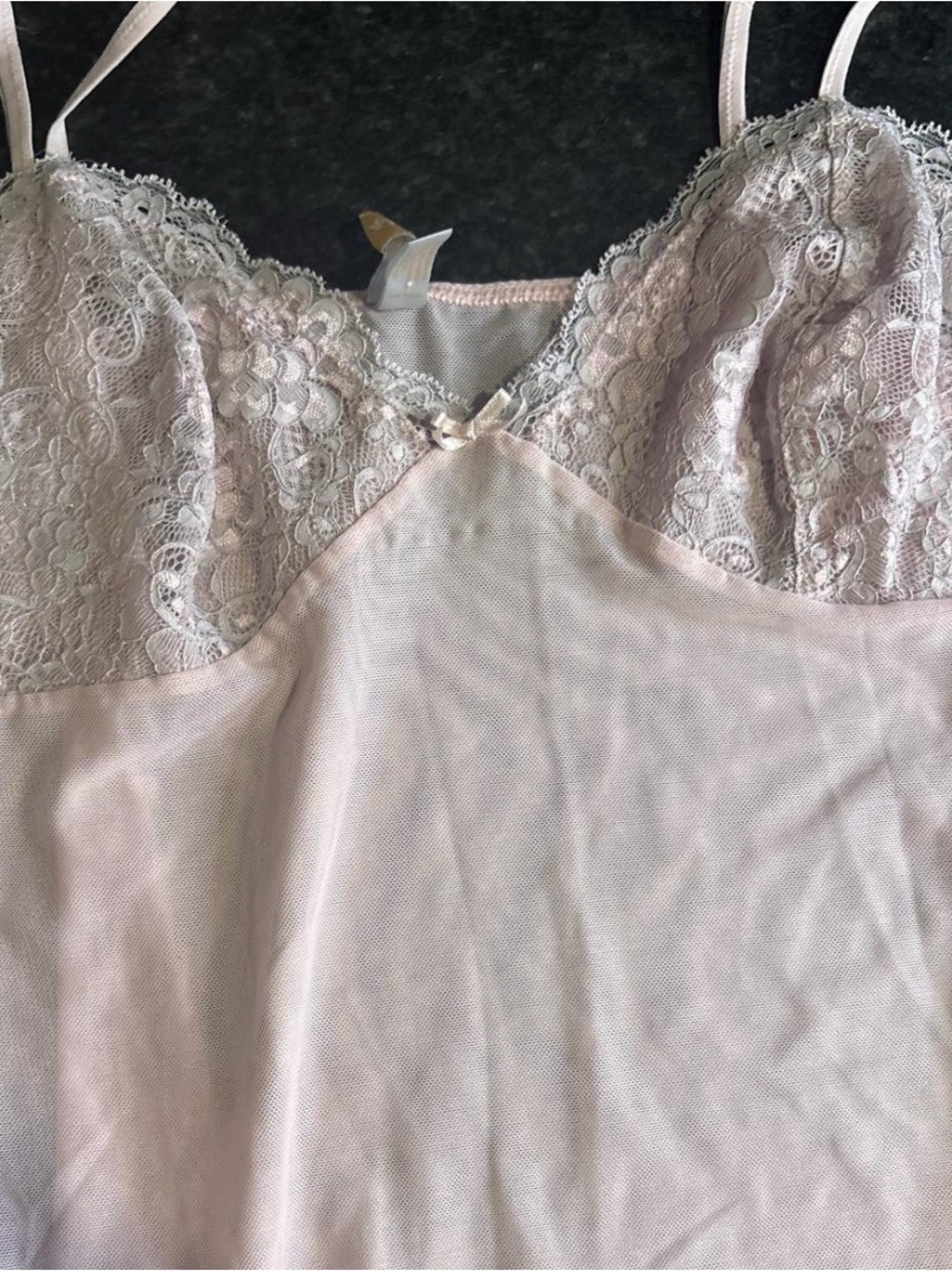 Lace-Panel Chemise in Light Pink